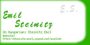 emil steinitz business card
